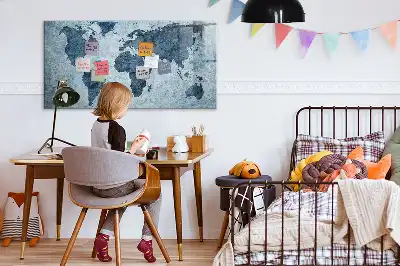 Magnetisk verdenskorttavle til at tegne på