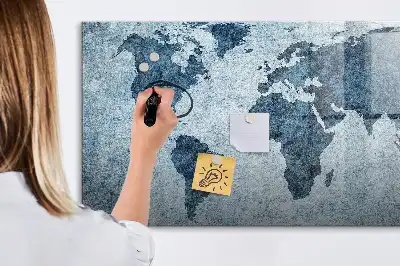 Magnetisk verdenskorttavle til at tegne på