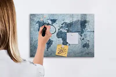 Magnetisk verdenskorttavle til at tegne på
