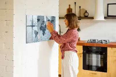 Magnetisk verdenskorttavle til at tegne på