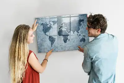 Magnetisk verdenskorttavle til at tegne på