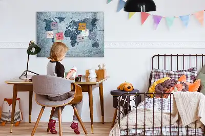 Magnetisk verdenskorttavle til at tegne på