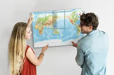 Magnetisk skrivetavle med verdenskort