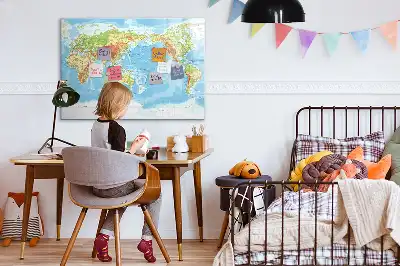 Magnetisk skrivetavle med verdenskort