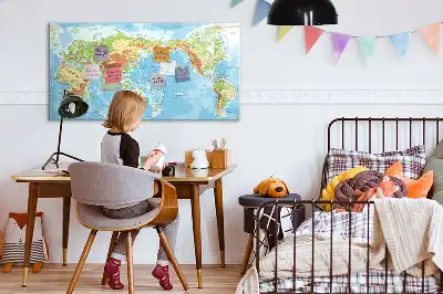Magnetisk skrivetavle med verdenskort