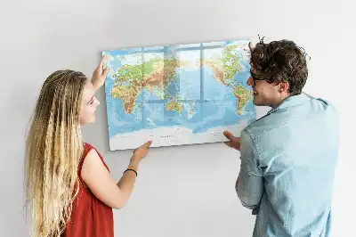 Magnetisk skrivetavle med verdenskort