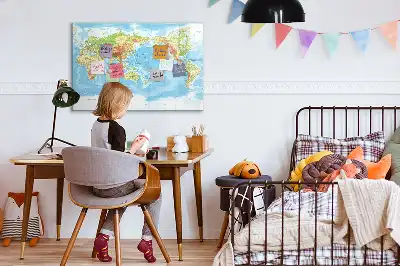 Magnetisk skrivetavle med verdenskort