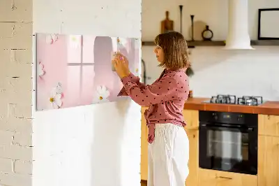 Magnetisk skrivetavle med margueritmotiv