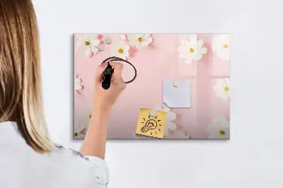 Magnetisk skrivetavle med margueritmotiv