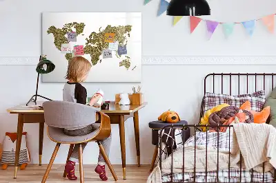 Magnetisk verdenskort tavle til at tegne på