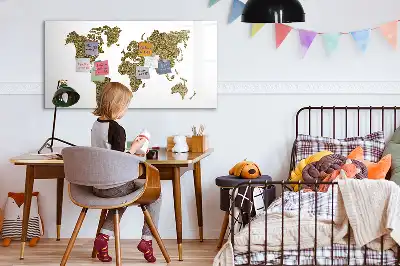Magnetisk verdenskort tavle til at tegne på