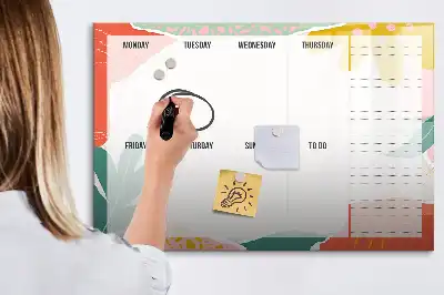 Magnetisk ugeplanlægger enkel skrivetavle