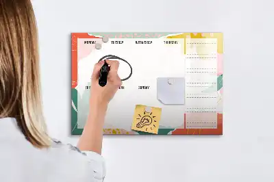 Magnetisk ugeplanlægger enkel skrivetavle