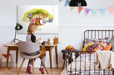 Magnetisk skrivetavle med motiv af et slægtstræ