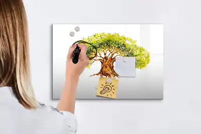 Magnetisk skrivetavle med motiv af et slægtstræ