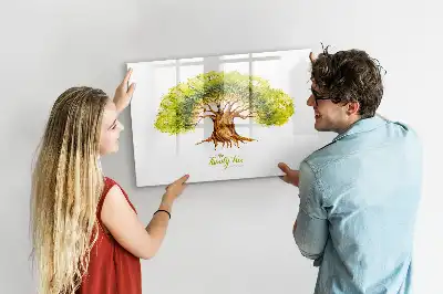 Magnetisk skrivetavle med motiv af et slægtstræ