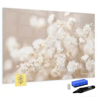 Magnetisk tegnetavle med små hvide blomster