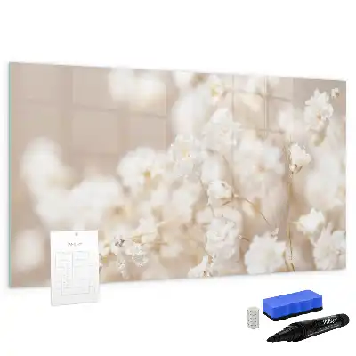 Magnetisk tegnetavle med små hvide blomster