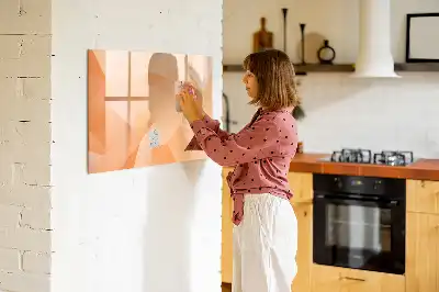 Magnetisk skrivetavle med motiv af abstrakt trekant