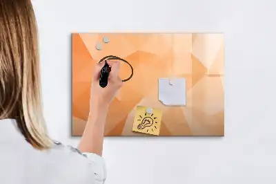 Magnetisk skrivetavle med motiv af abstrakt trekant