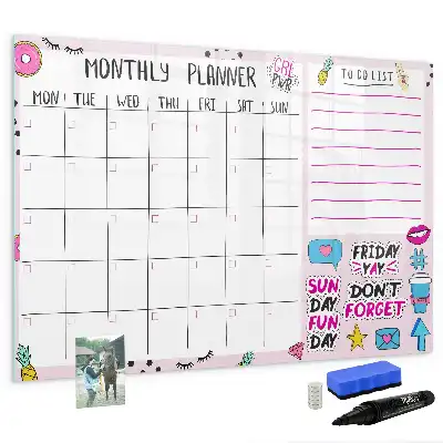 Månedsplanner magnetisk skrivetavle