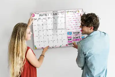 Månedsplanner magnetisk skrivetavle