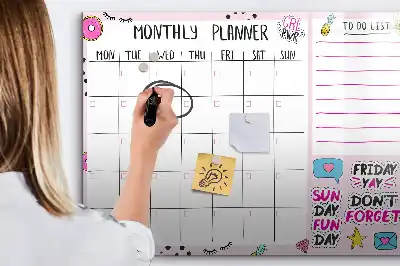 Månedsplanner magnetisk skrivetavle
