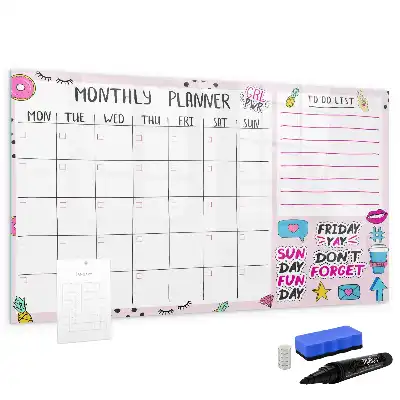 Månedsplanner magnetisk skrivetavle