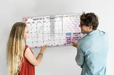 Månedsplanner magnetisk skrivetavle