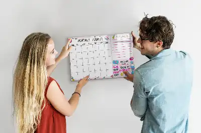 Månedsplanner magnetisk skrivetavle