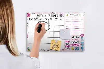 Månedsplanner magnetisk skrivetavle