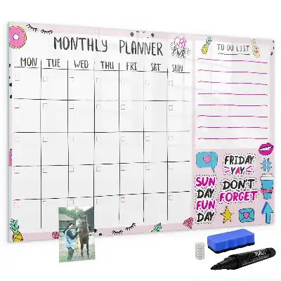 Månedsplanner magnetisk skrivetavle