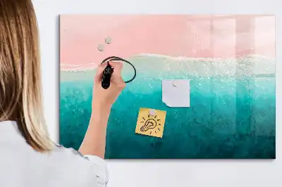 Magnetisk tegnetavle med motiv af strand og hav
