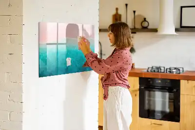 Magnetisk tegnetavle med motiv af strand og hav