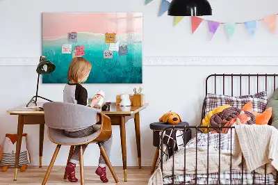 Magnetisk tegnetavle med motiv af strand og hav