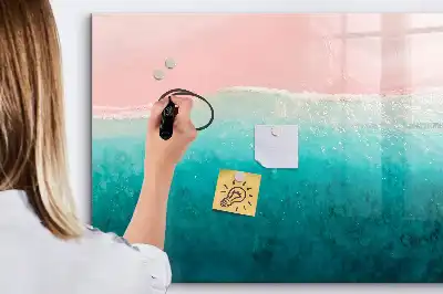 Magnetisk tegnetavle med motiv af strand og hav