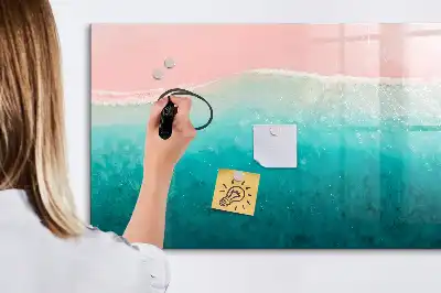 Magnetisk tegnetavle med motiv af strand og hav