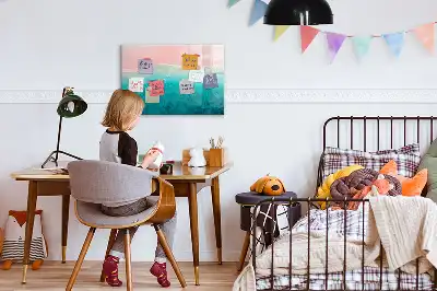 Magnetisk tegnetavle med motiv af strand og hav