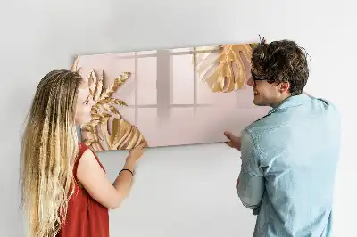 Magnetisk skrivetavle med motiv af gyldne tropiske blade