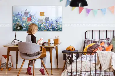 Magnetisk skrivetavle med motiv af sommerfugl på engen