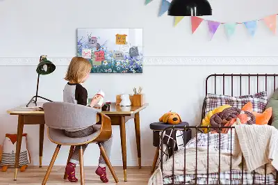 Magnetisk skrivetavle med motiv af sommerfugl på engen
