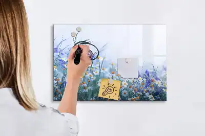 Magnetisk skrivetavle med motiv af sommerfugl på engen