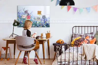 Magnetisk skrivetavle med motiv af sommerfugl på engen