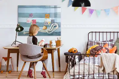 Magnetisk skrivetavle med motiv af planter og muslingeskaller