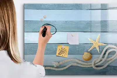 Magnetisk skrivetavle med motiv af planter og muslingeskaller