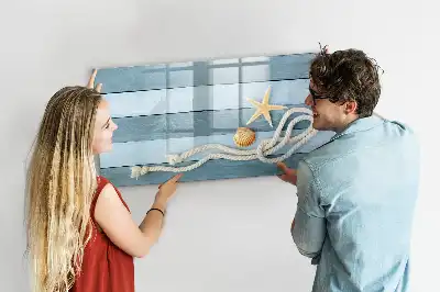 Magnetisk skrivetavle med motiv af planter og muslingeskaller