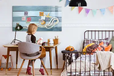 Magnetisk skrivetavle med motiv af planter og muslingeskaller
