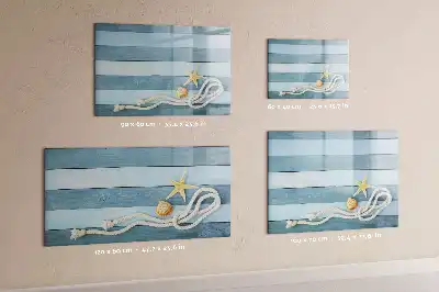 Magnetisk skrivetavle med motiv af planter og muslingeskaller