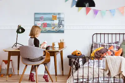 Magnetisk skrivetavle med motiv af planter og muslingeskaller