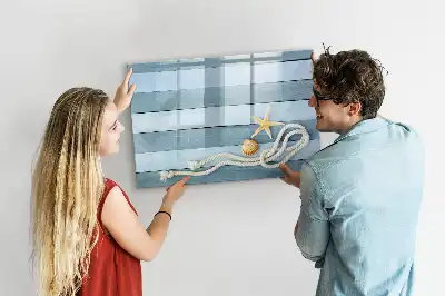 Magnetisk skrivetavle med motiv af planter og muslingeskaller